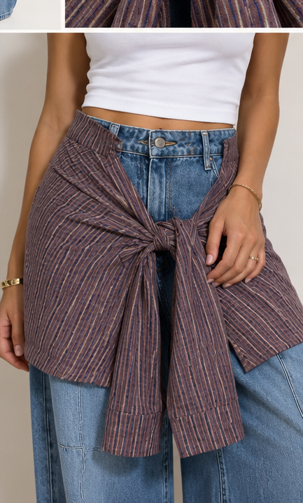 JEANS ONLY BARREL VITA ALTA CON CAMICIA