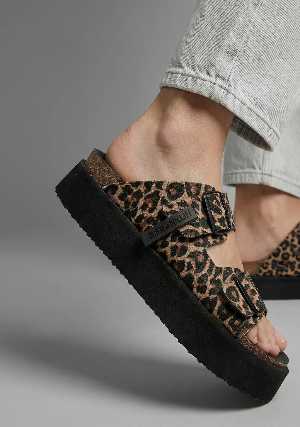 D.Franklin Sandali Platform Leopard