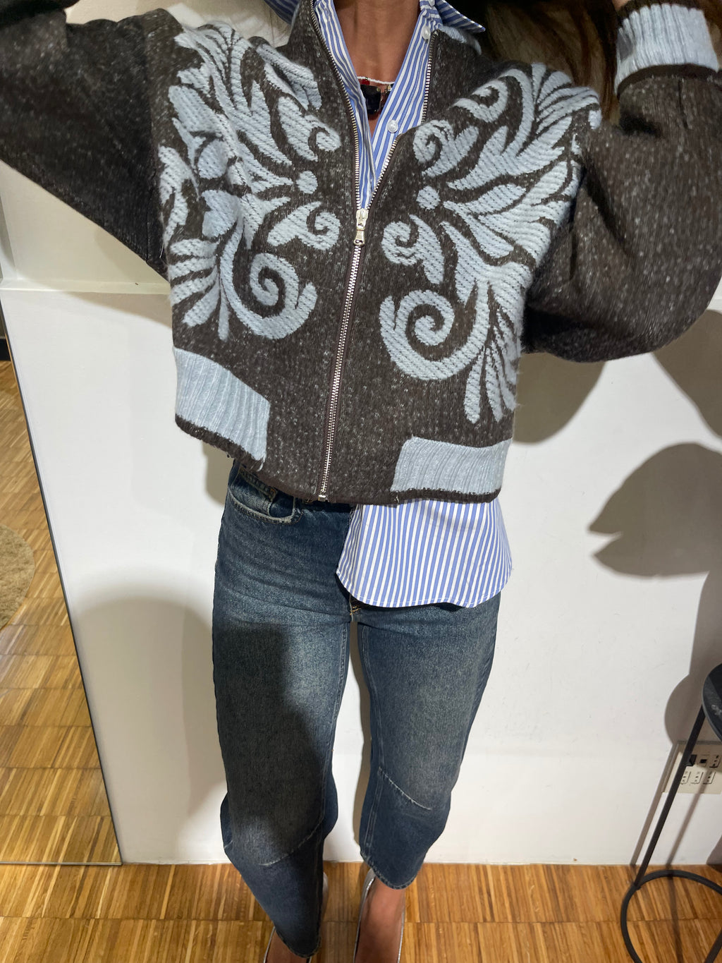 CARDIGAN FANTASIA TENSIONE IN  FULL ZIP