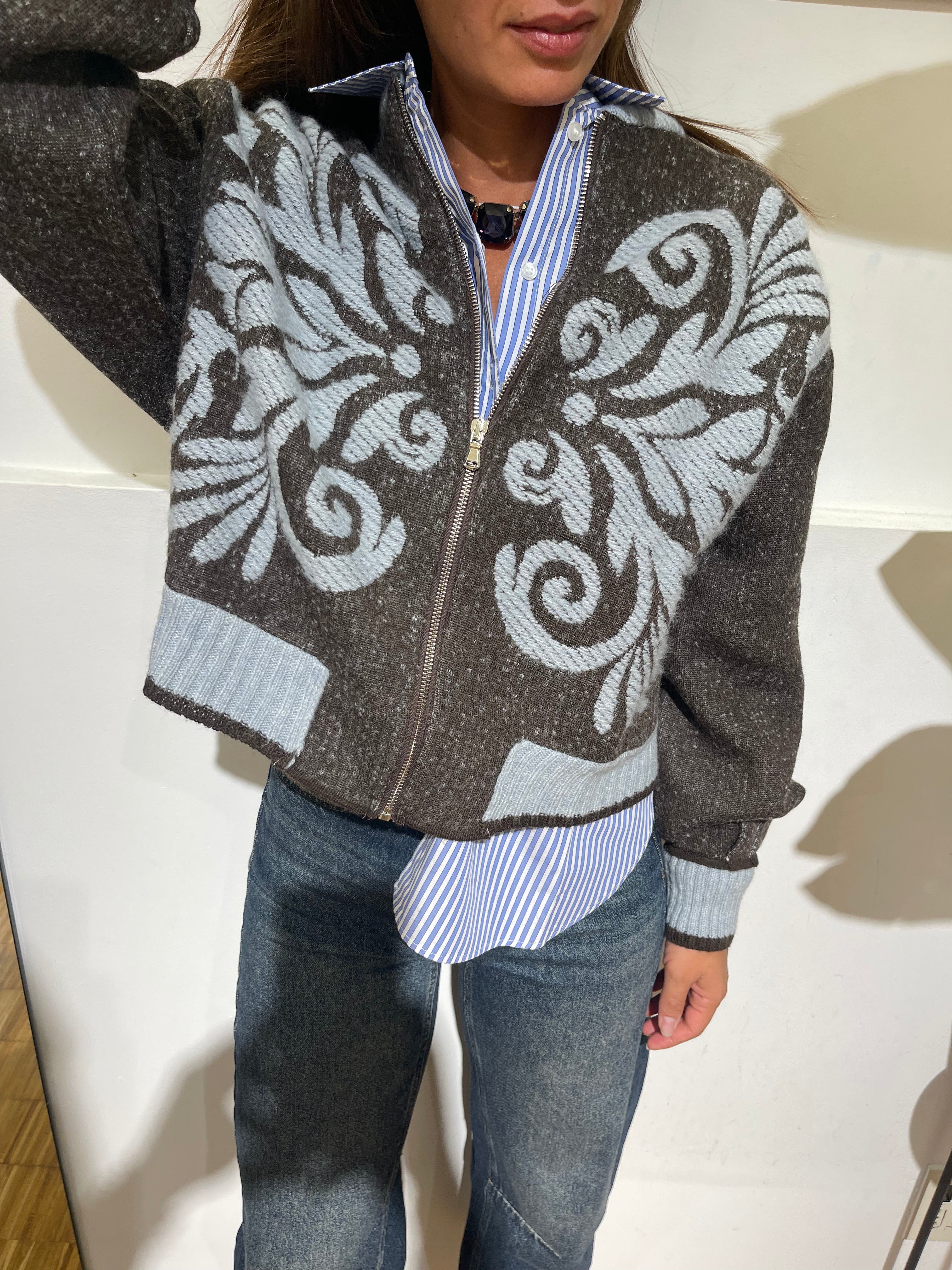 CARDIGAN FANTASIA TENSIONE IN  FULL ZIP