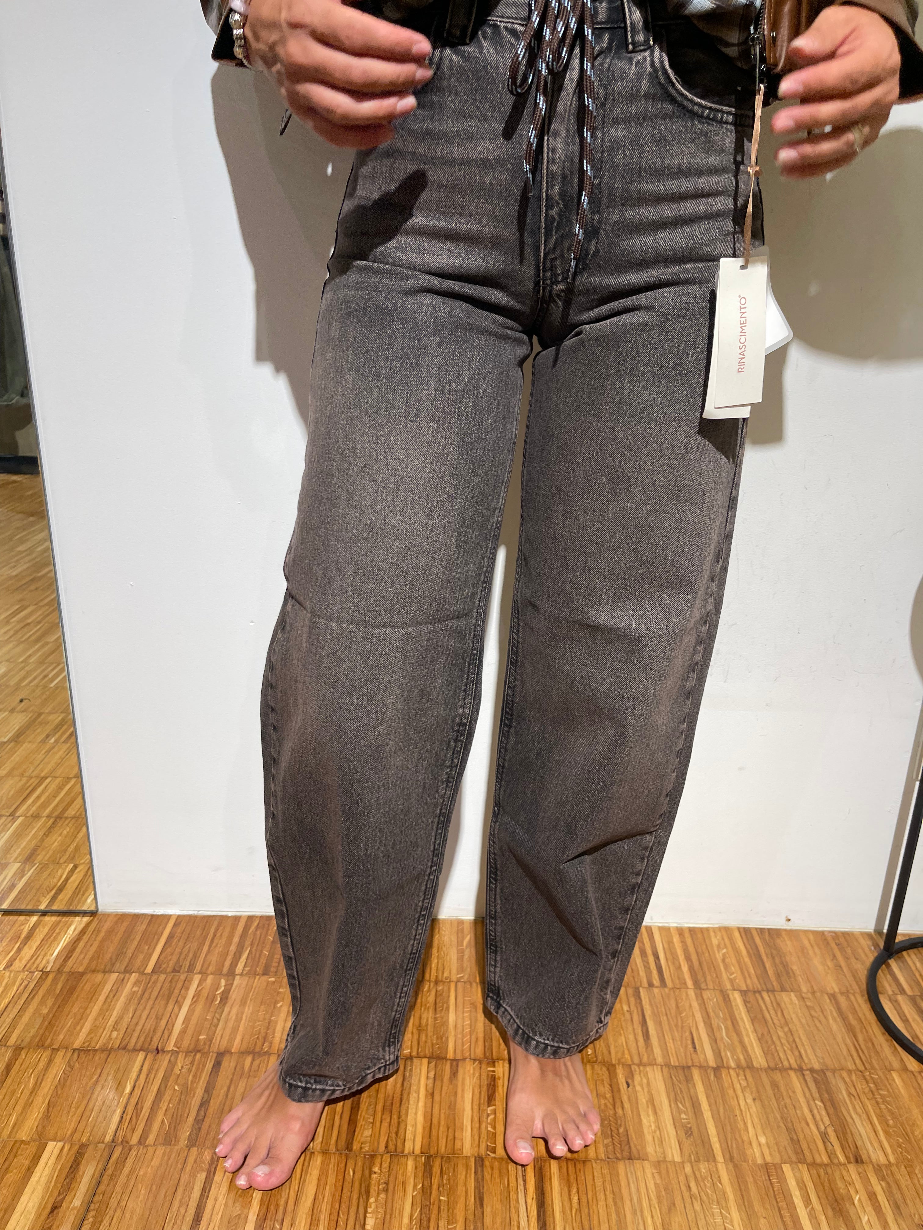 JEANS KONTATTO WIDE LEG CON FIBBIE "LIA"