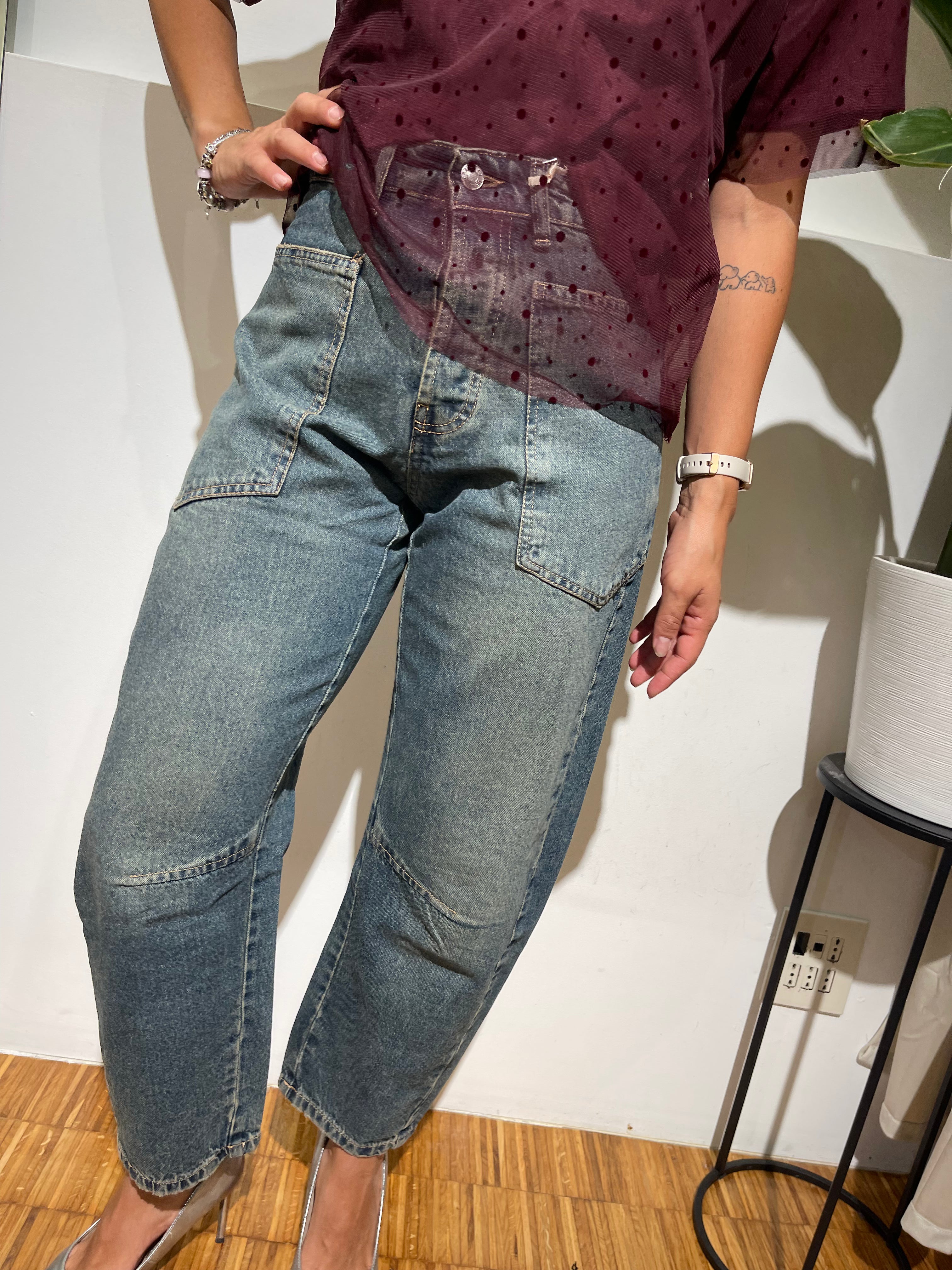 JEANS BARREL KONTATTO AGATA TASCHE A TOPPA