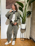 BOMBER IN JEANS CON COLLETTO IN ECOPELLE
