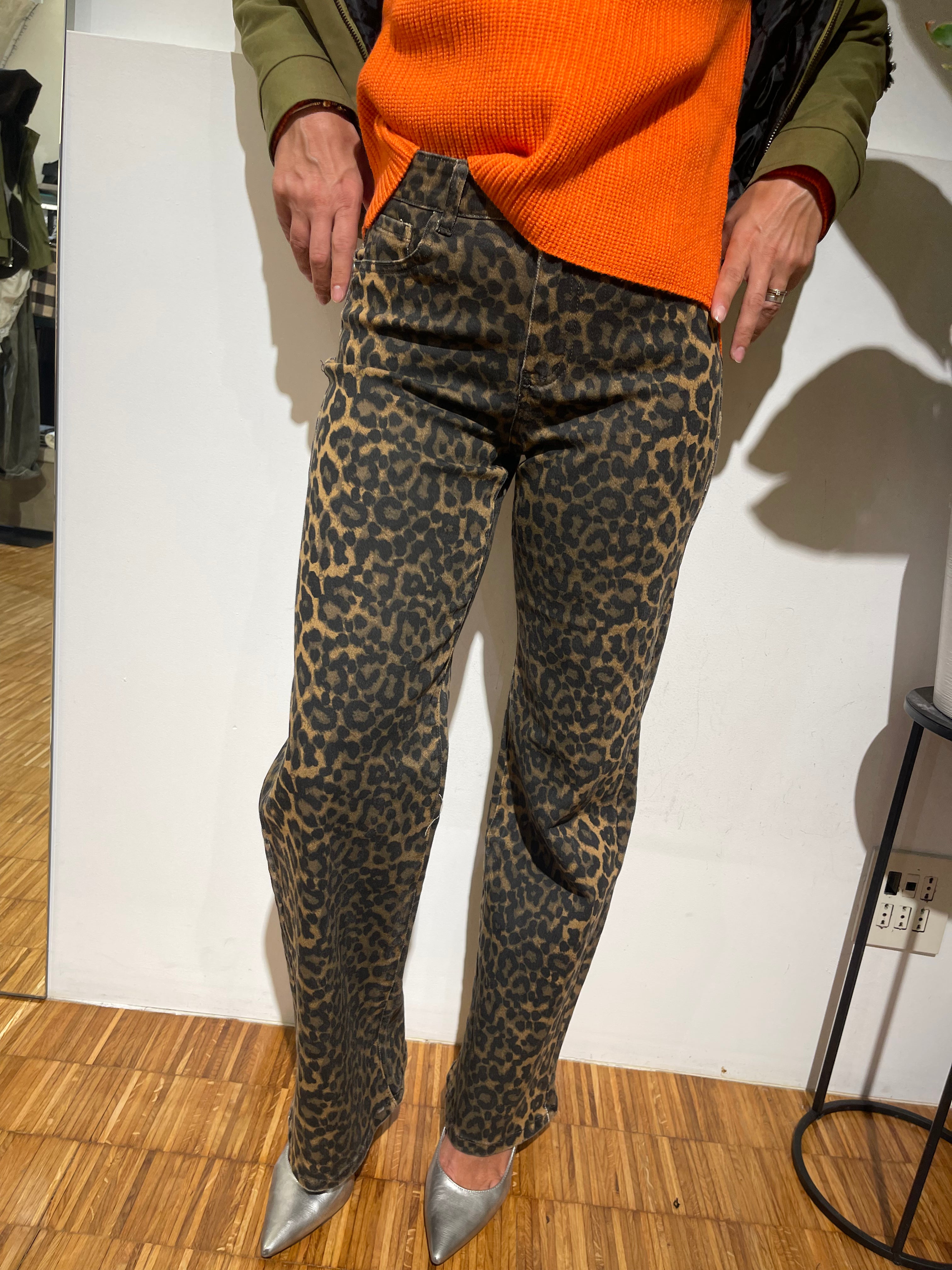 JEANS ANIMALIER DRITTO ELASTICIZZATO