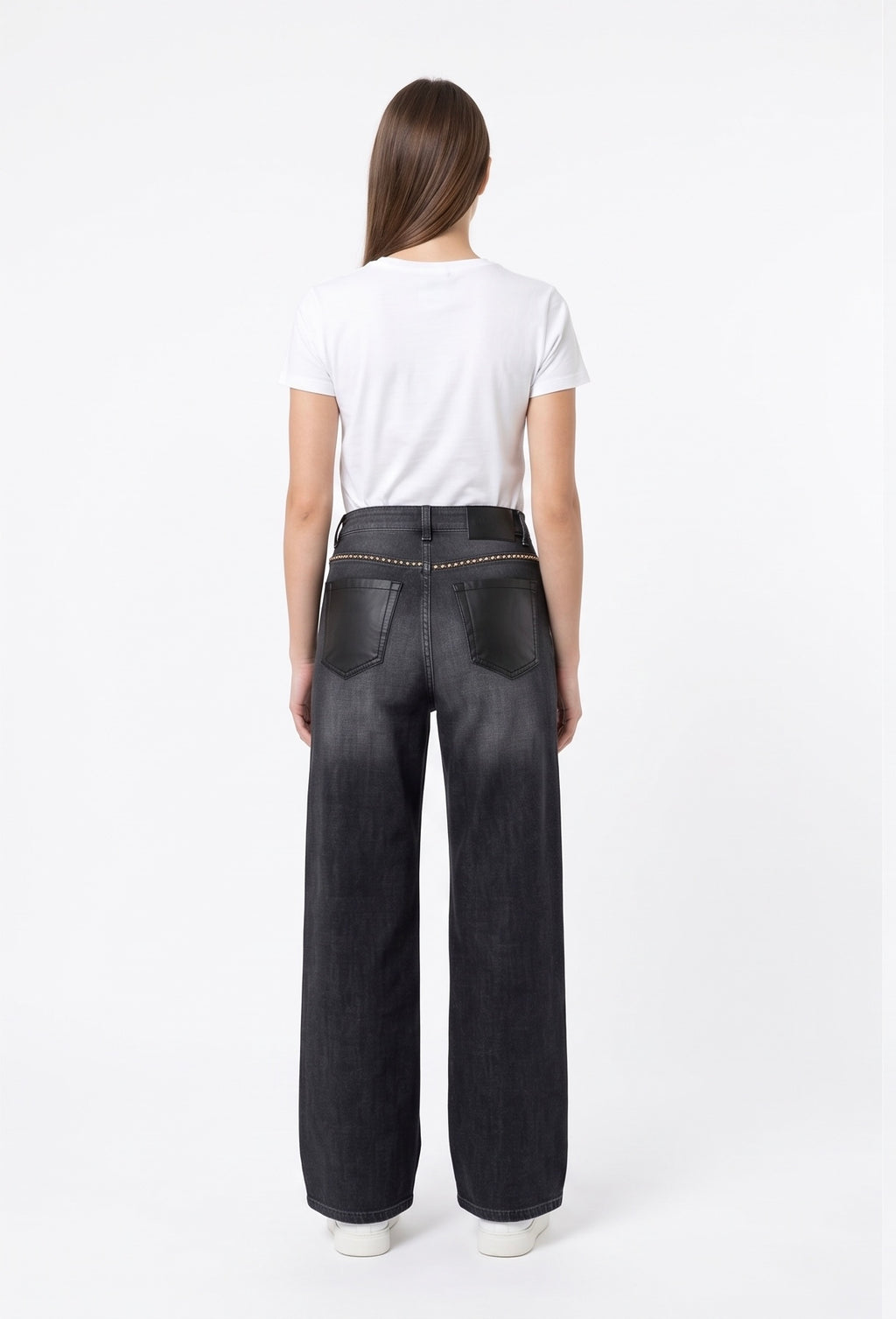 JEANS NERO CON APPLICAZIONI