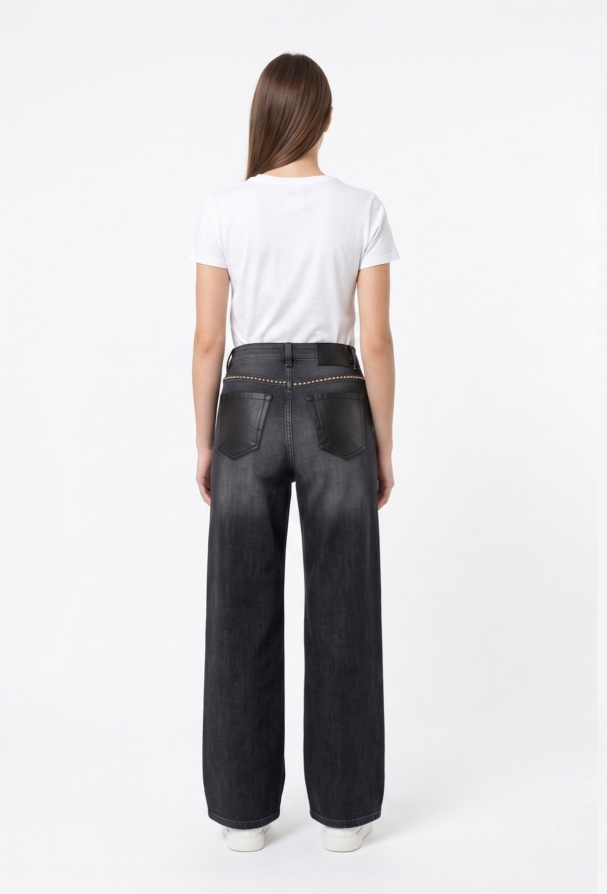 JEANS NERO CON APPLICAZIONI