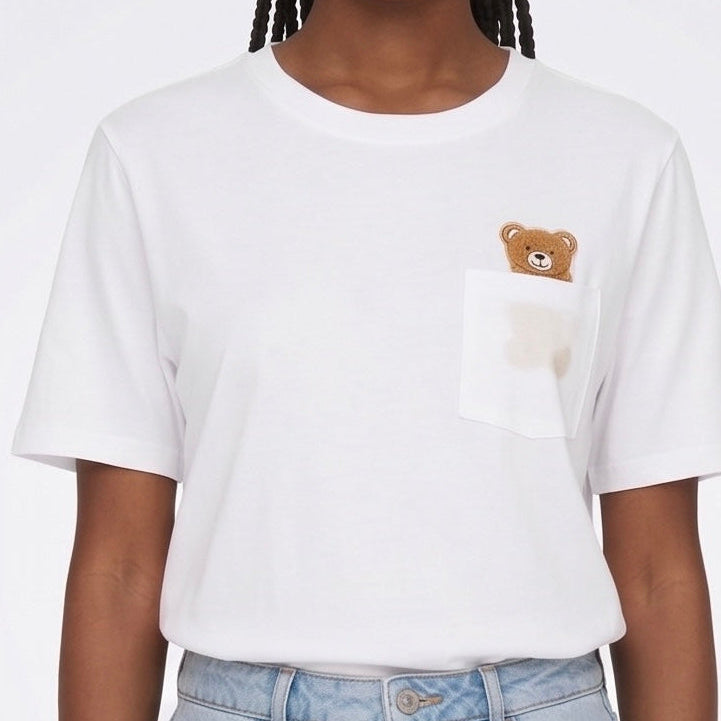 T-SHIRT MEZZA MANICA CON ORSETTO RICATO