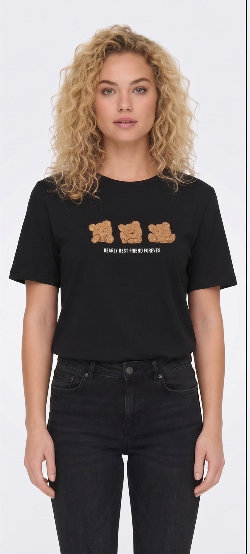 T-SHIRT MEZZA MANICA CON ORSETTO RICATO