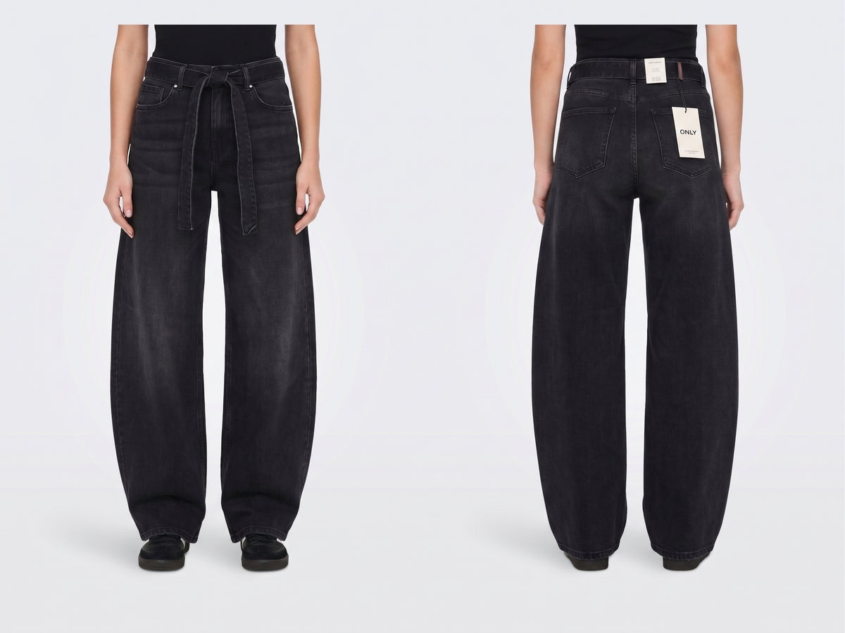 JEANS BARREL NERO ONLY