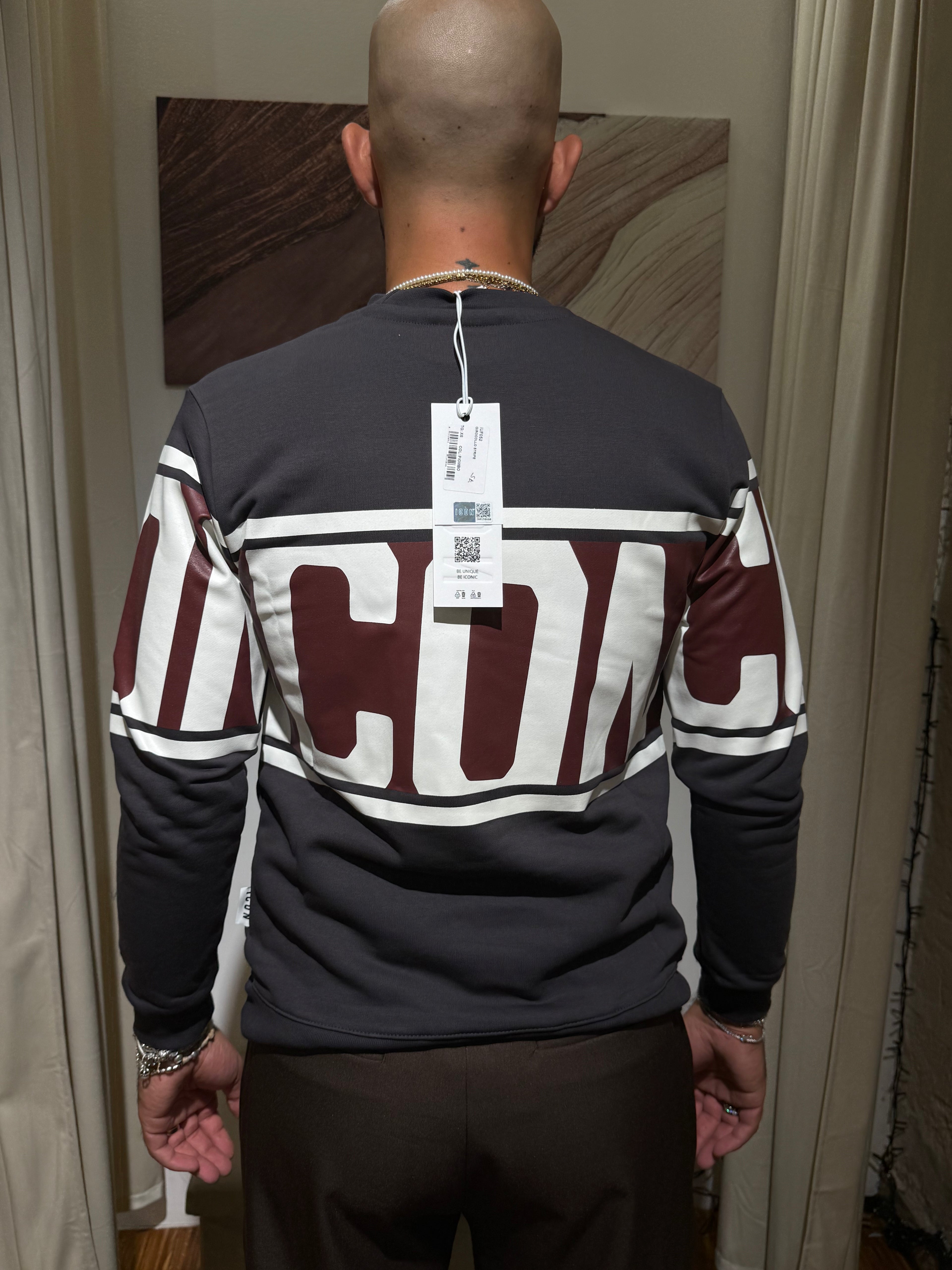 FELPA GIROCOLLO STRIPE