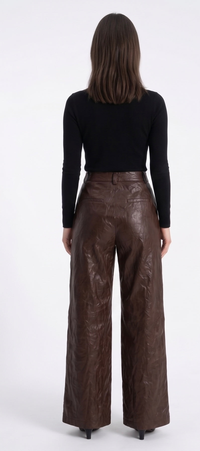 PANTALONE ECOPELLE A PALAZZO