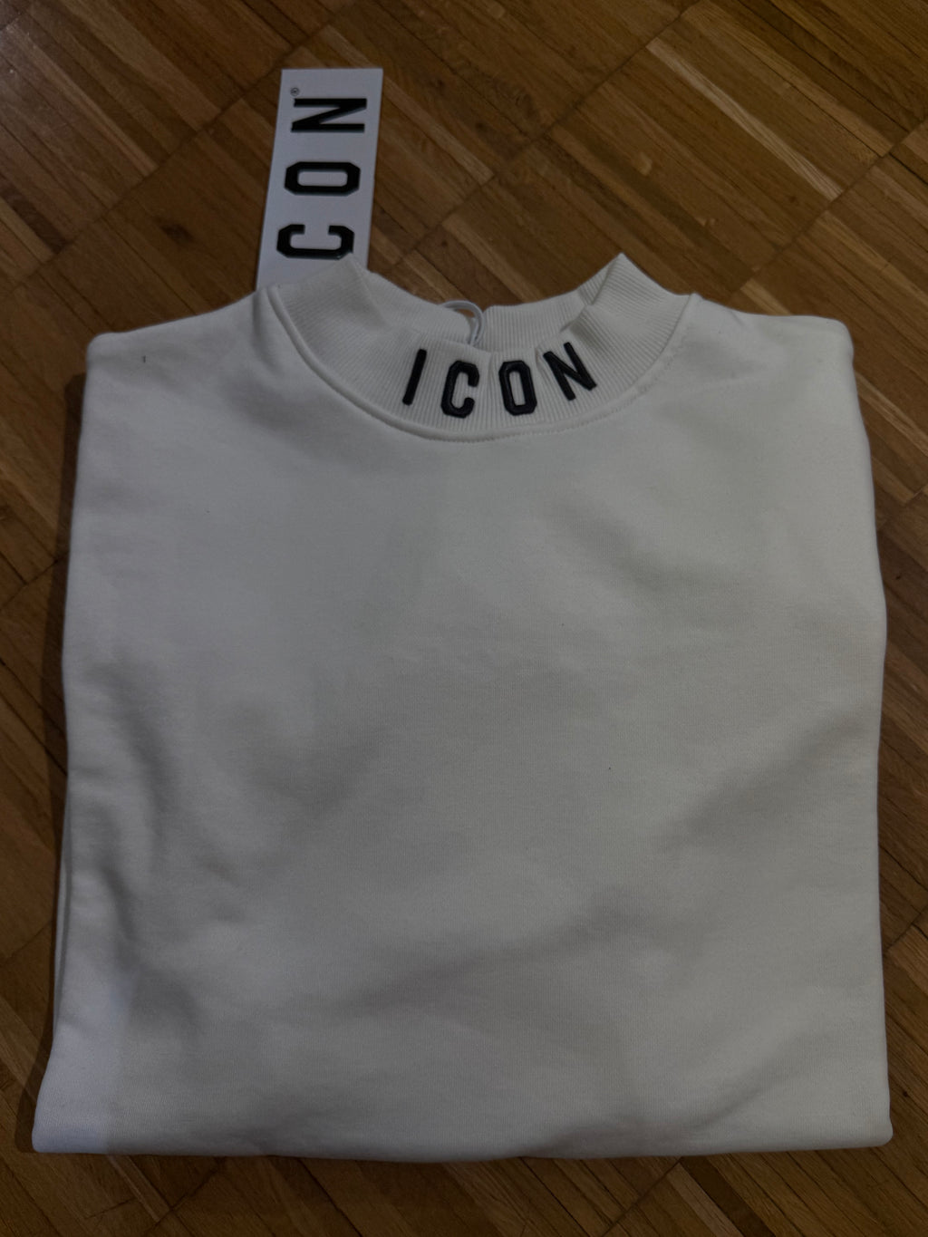 ICON FELPA GIROCOLLO RICAMO SU COSTINA