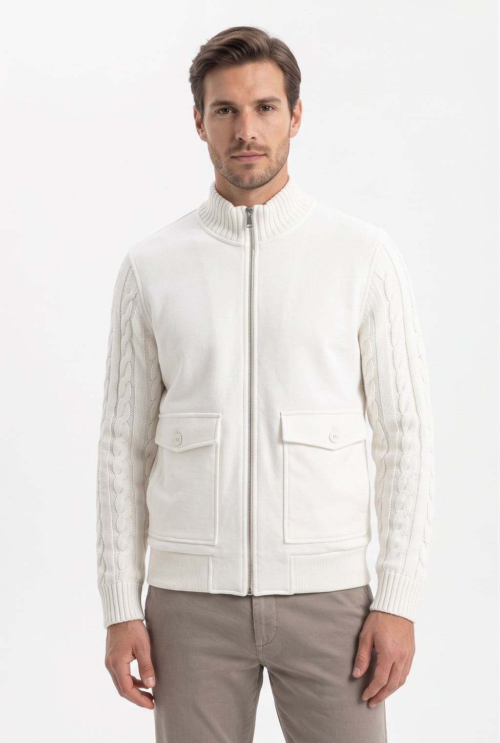 BOMBER PANNO COLLO IN MAGLIA