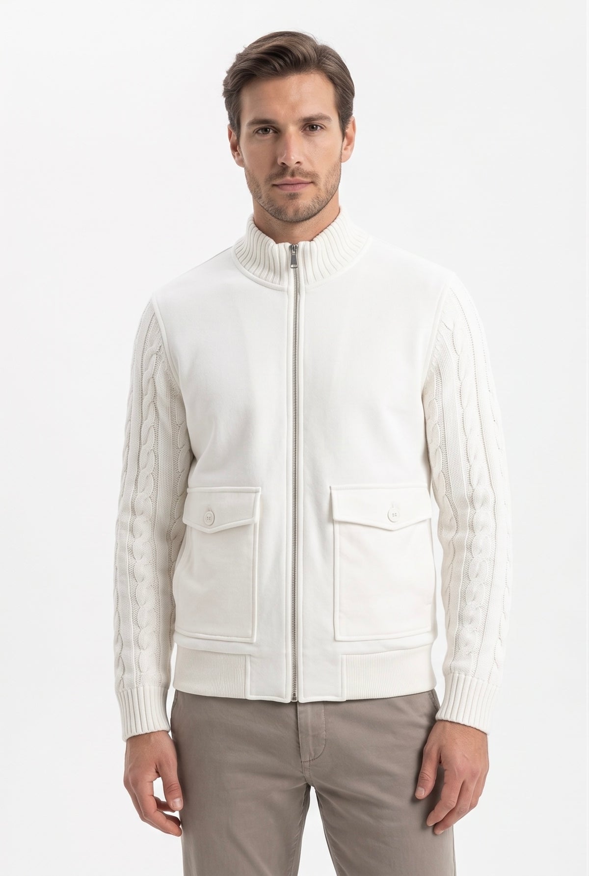 BOMBER PANNO COLLO IN MAGLIA
