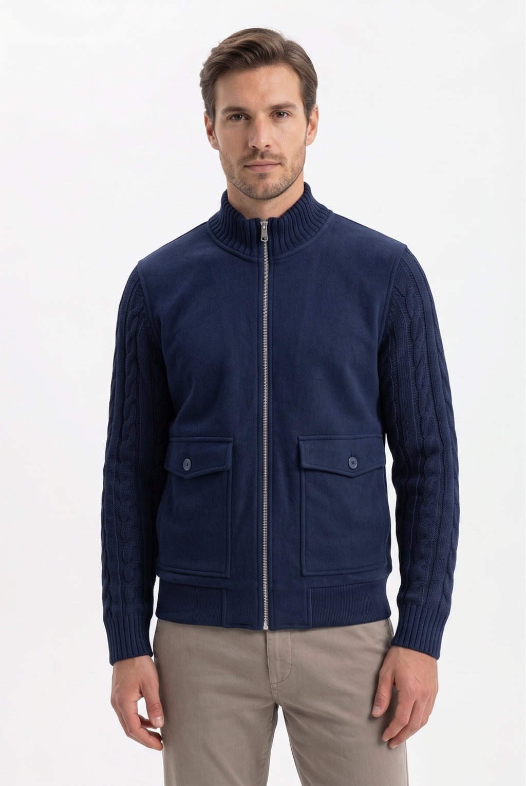 BOMBER PANNO COLLO IN MAGLIA