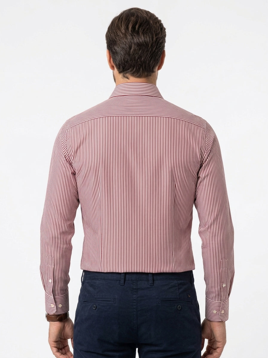 CAMICIA COLLO FRANCESE NO IRON RIGHE