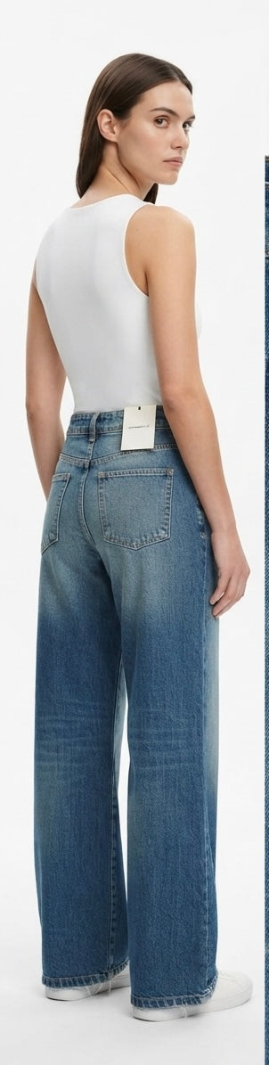 JEANS PALAZZO CON TASCHINI