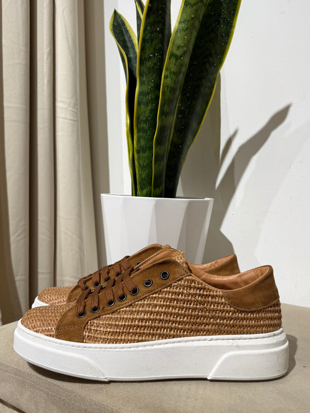Sneakers Raffia uomo pelle