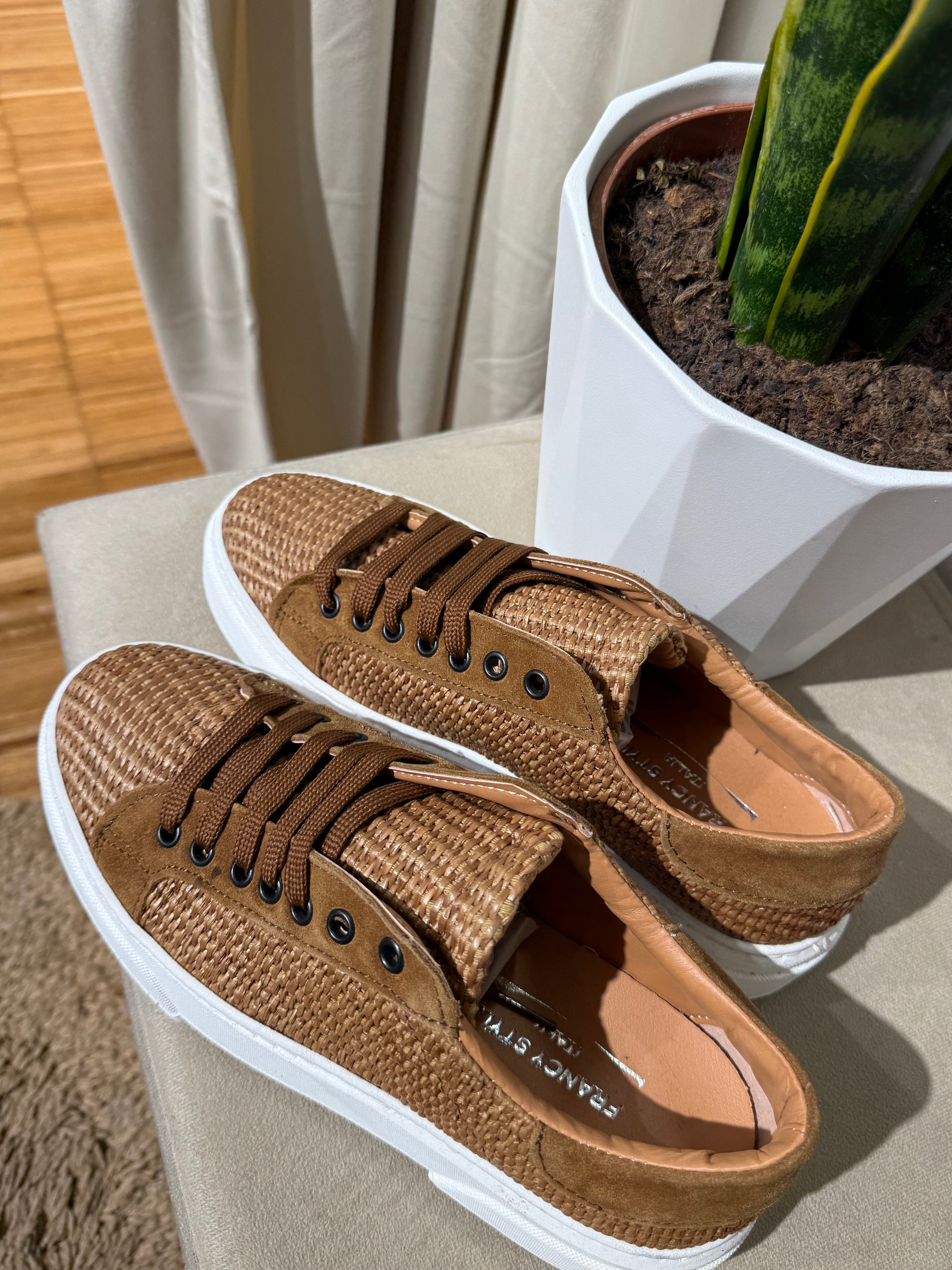 Sneakers Raffia uomo pelle