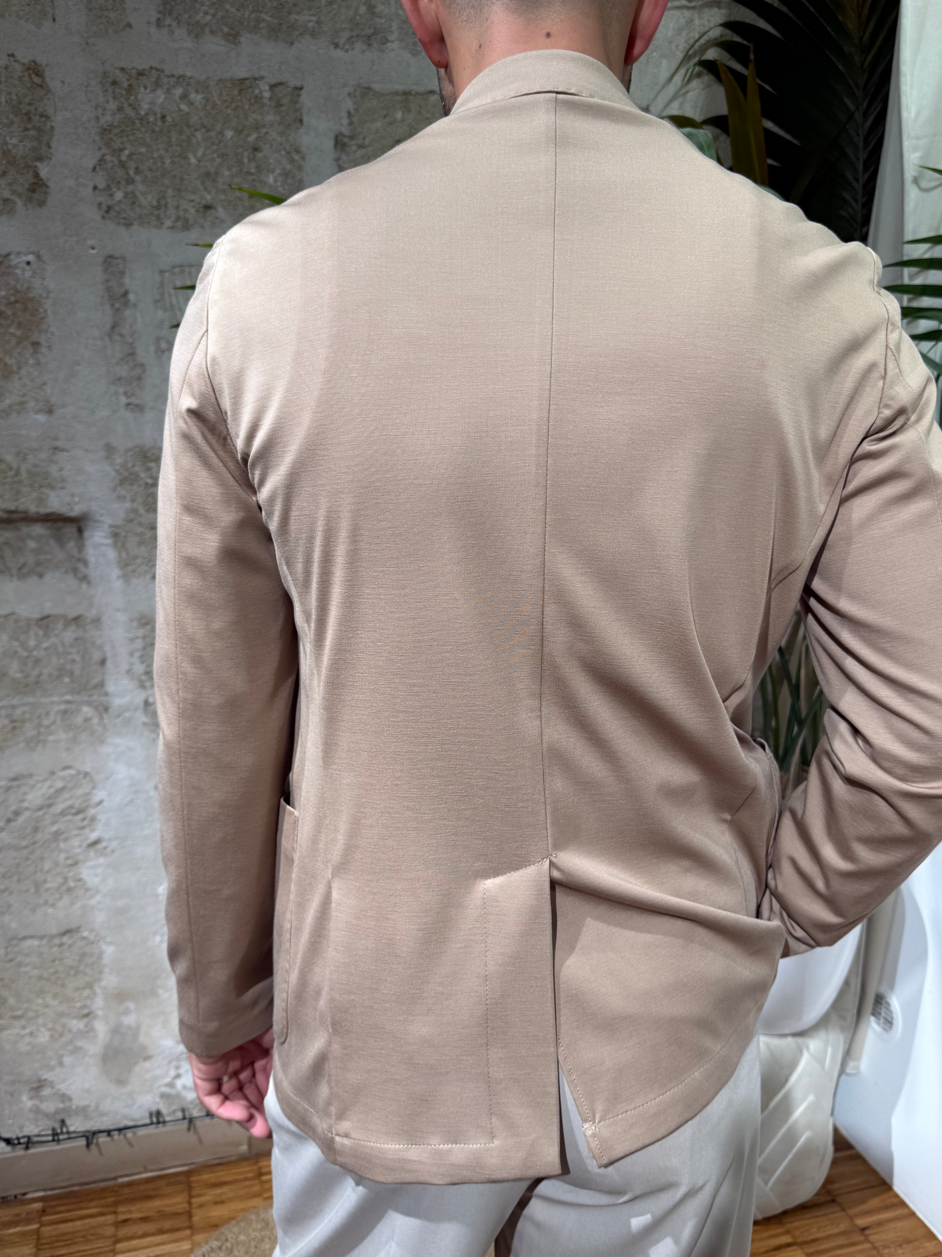 Giacca monopetto tessuto punto milano