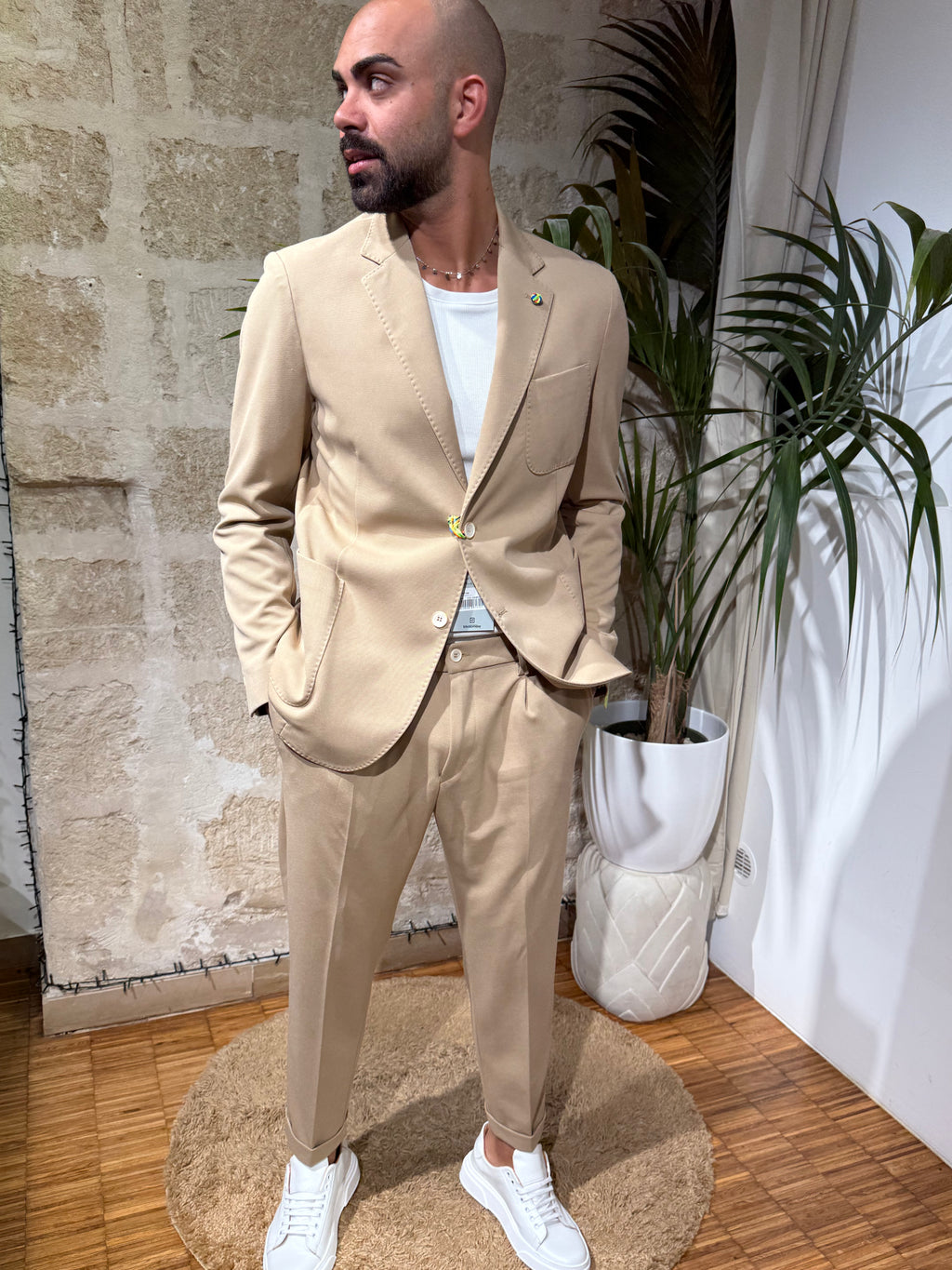 Abito goffrato con coulisse in vita