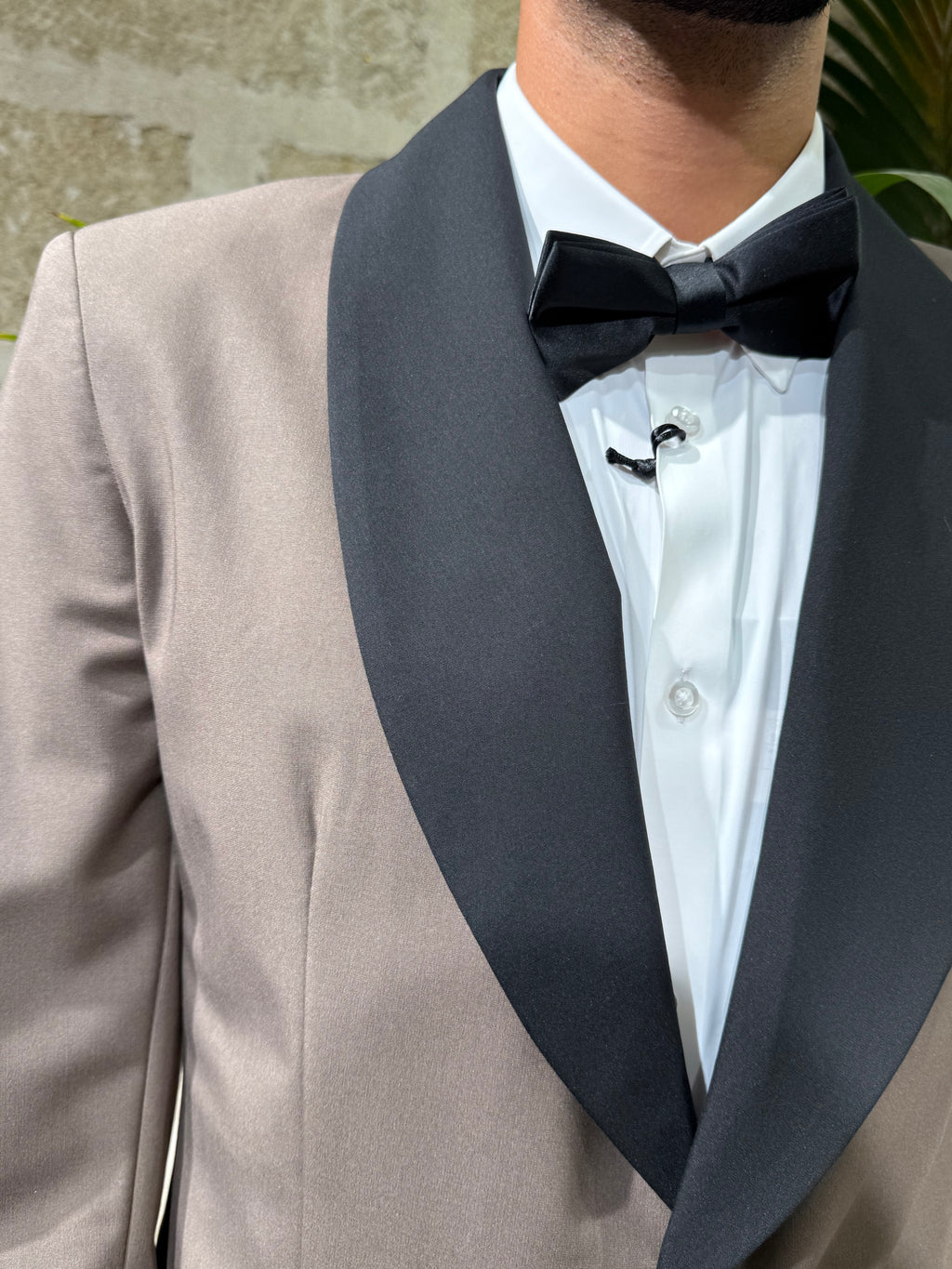 Smoking uomo classico con rever sciallato