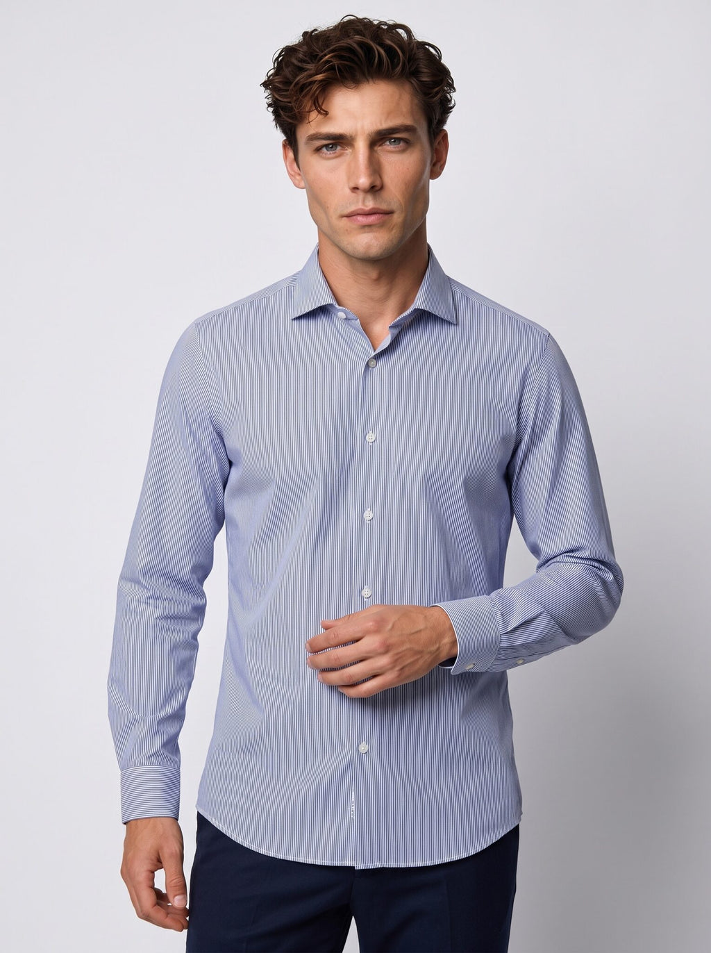 CAMICIA COLLO FRANCESE RIGATA