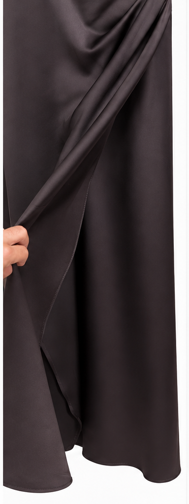 ABITO SATIN MARRONE