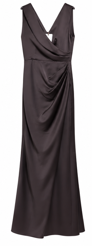 ABITO SATIN MARRONE