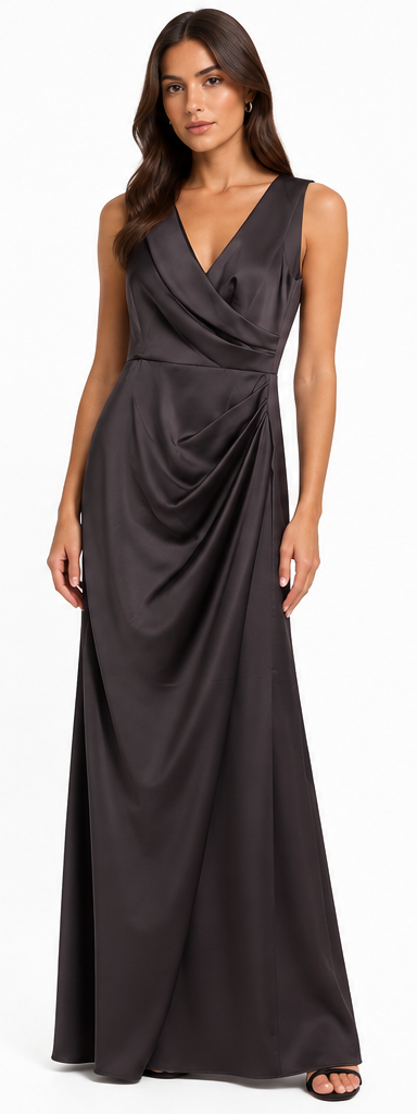 ABITO SATIN MARRONE